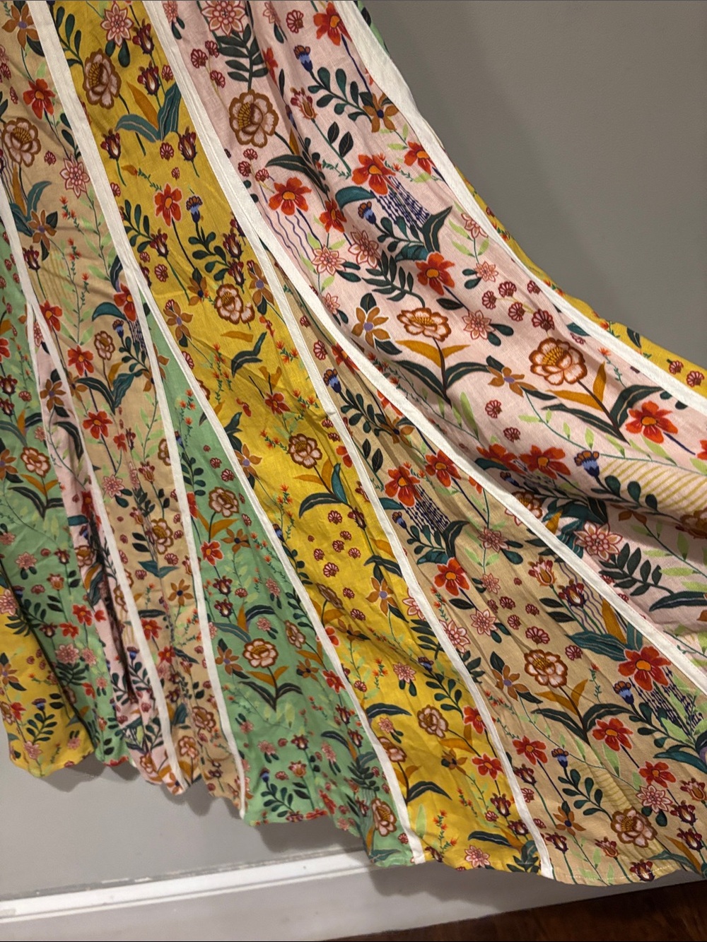 Christian Lacroix Floral Patchwork Maxi Dress with Straps - Yellow & Multicolor - Picture 4 of 8
